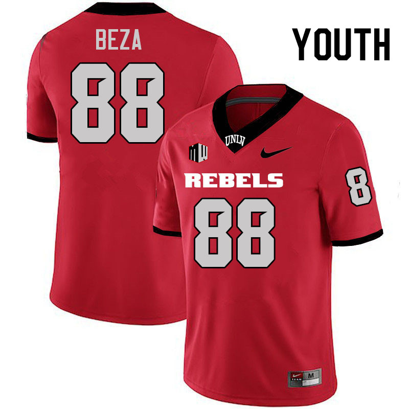 Youth #88 Jacob Beza UNLV Rebels College Football Jerseys Stitched-Scarlet